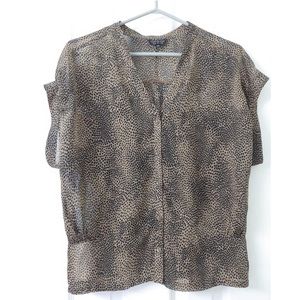 Sheer leopard topshop button up shirt